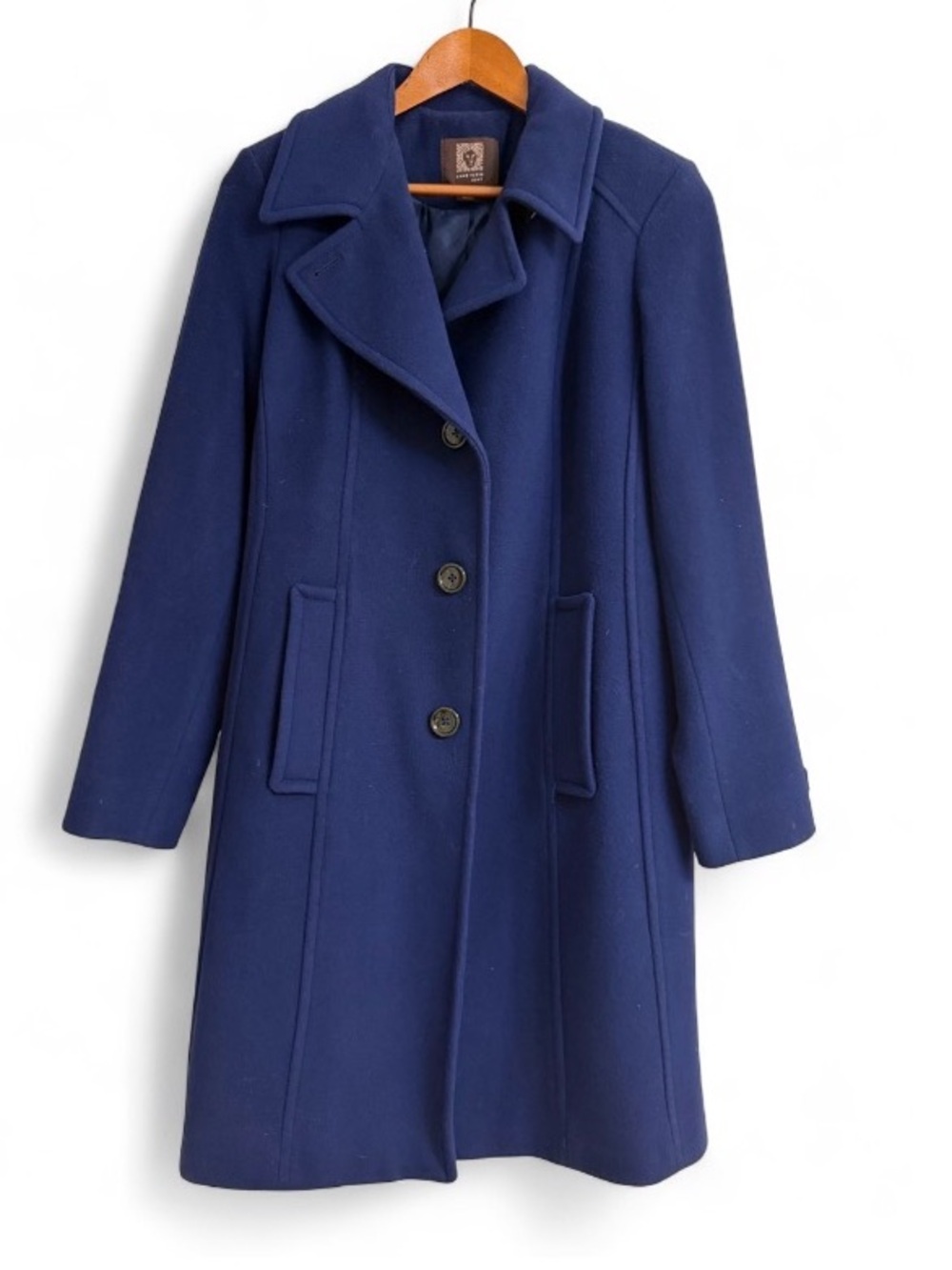 Anne Klein Saffire Blue Wool Cashmere Coat